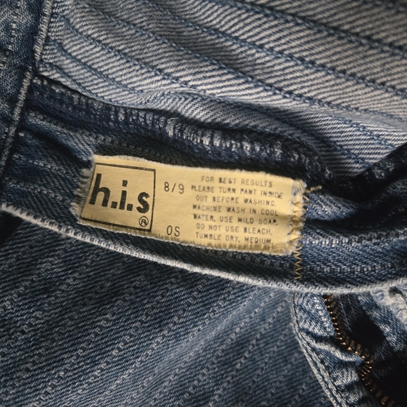 Vintage Chic Blue Striped Straight Leg Jeans - Picture 3 of 5